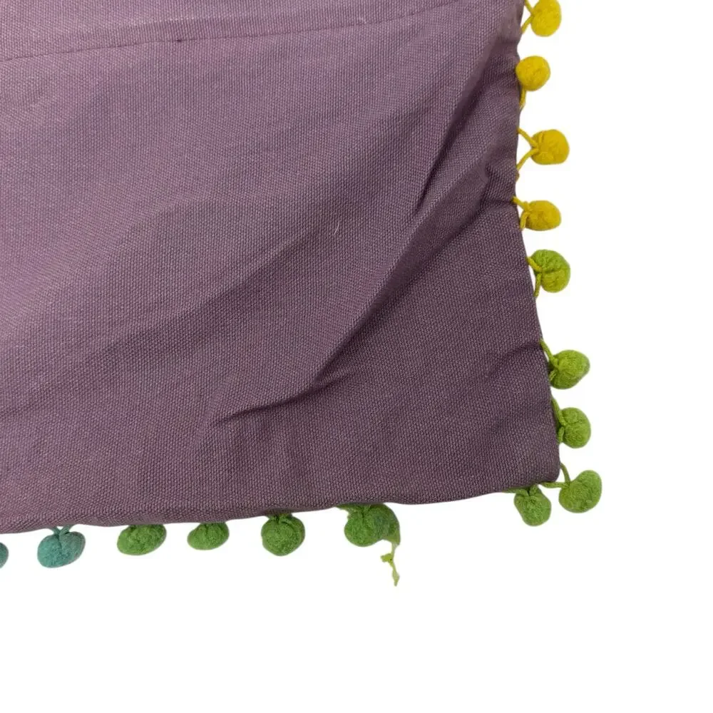 Hand Embroidered‎ Decorative Square Pillow Cover Bohemian Boho Style 15 x 16 in